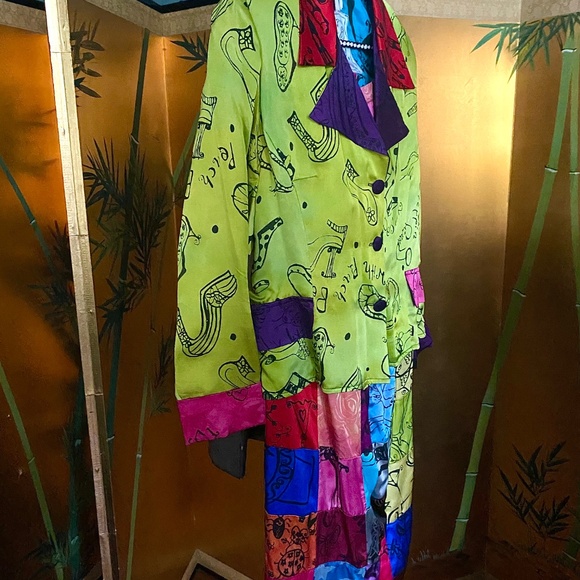 Vintage Peach Berserk Silk Jacket / Skirt Set M - Picture 5 of 10